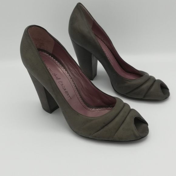 Jean-Michael Cazabat Cami Taupe Peep Toe Heels - Picture 1 of 12